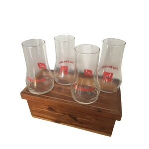 7UP 7 Up The UnCola Upside Down Drinking Glasses Set of‎ 4 Vintage 70's EUC X